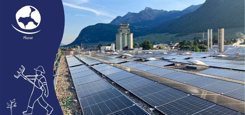 photovoltaic system on Aigle roofs